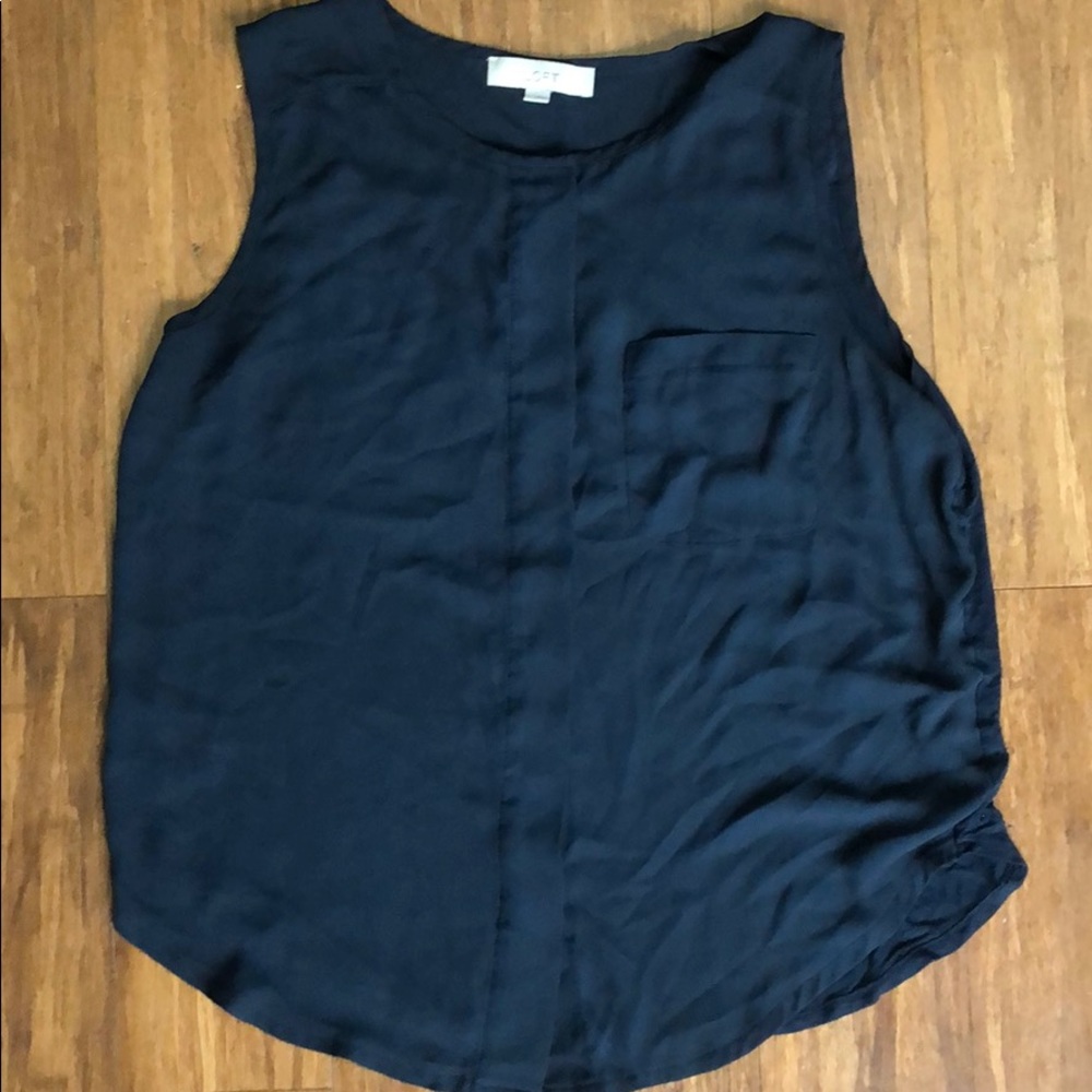 Loft navy sleeveless shirt